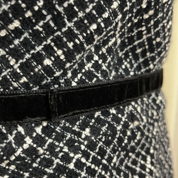 HELENA Women’s Tweed Houndstooth Sheath Dress With Velvet Bow Belt - Picture 9 of 13